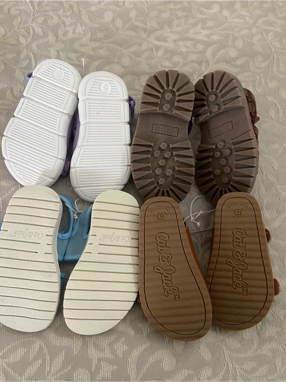 Cat & Jack & Carter’s brands Girls Brown Buckle Sandals and strap sandals